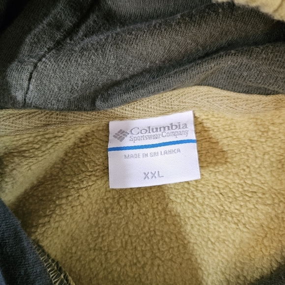 Columbia Vintage Long Sleeve Hoodie Sweatshirt Green Size XXL - Picture 3 of 9